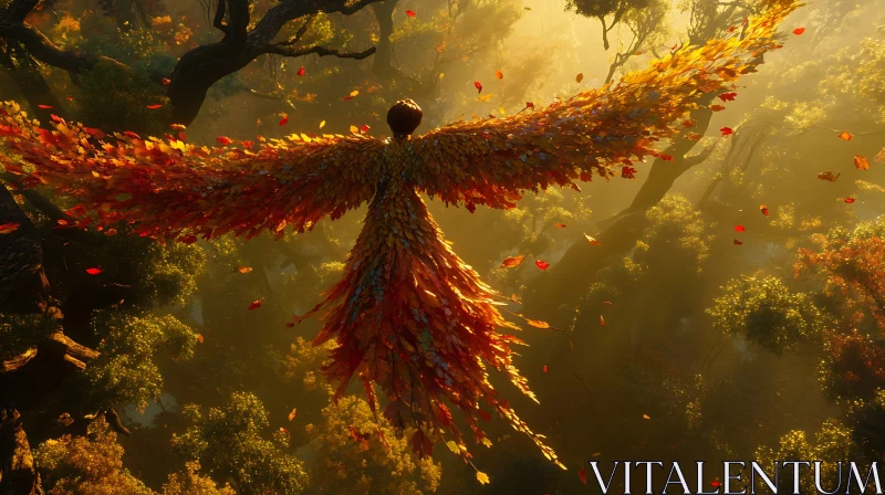 AI ART Forest Spirit in Flight