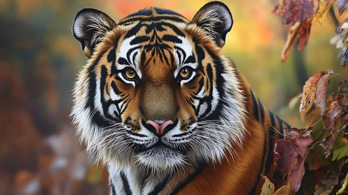 Intense Gaze of a Wild Tiger