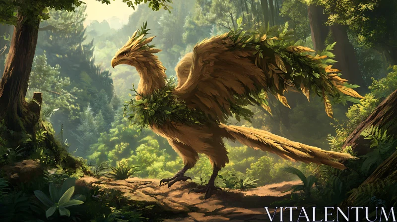 Golden Bird of the Woods AI Image