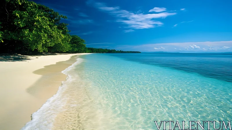 AI ART Coastal Paradise: White Sand and Azure Sea