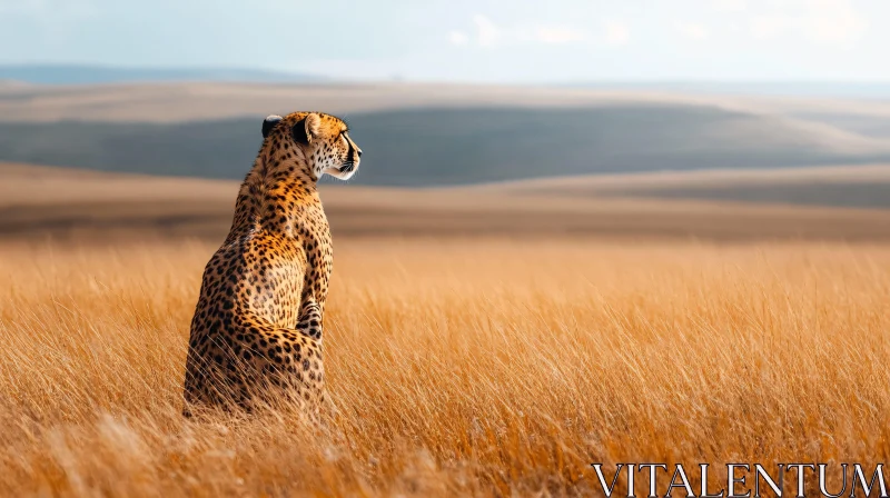 Elegant Cheetah in the Savanna AI Image