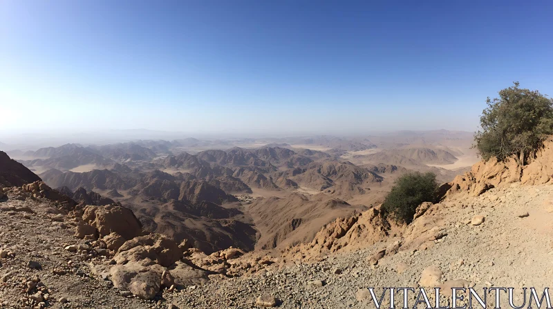 Desert Mountain Range Panorama AI Image