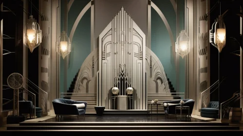 Art Deco Room with Minimalist Stage Design