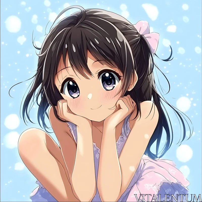 Adorable Anime Character Portrait AI Image