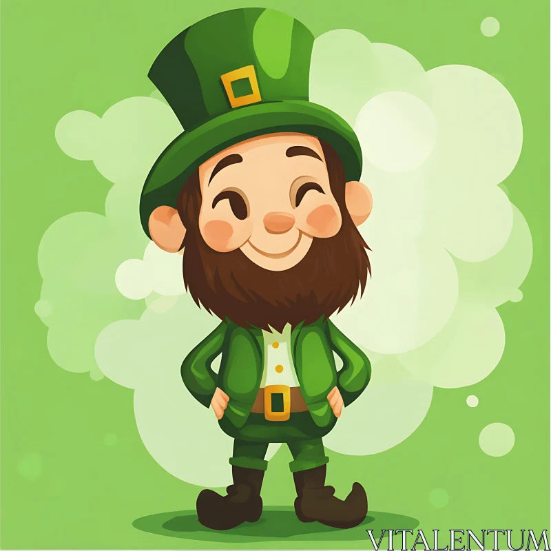 AI ART Cartoon Leprechaun Character Illustration