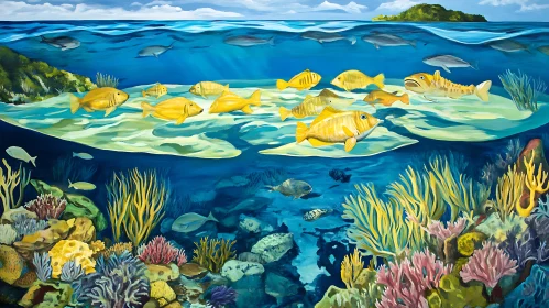 Marine Life Art: Fish and Coral Reef