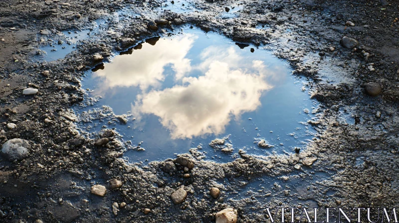 AI ART Earthy Puddle Reflecting Sky