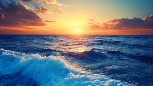 Ocean Waves at Sunset