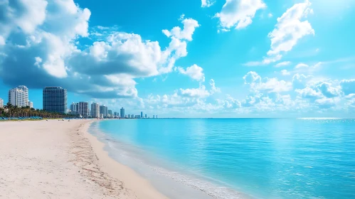 Coastal Serenity: Beach and Skyline