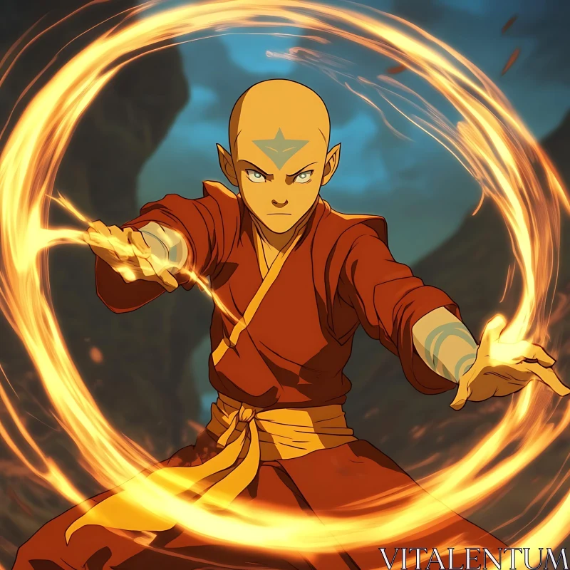 Anime Fire-Wielding Character AI Image