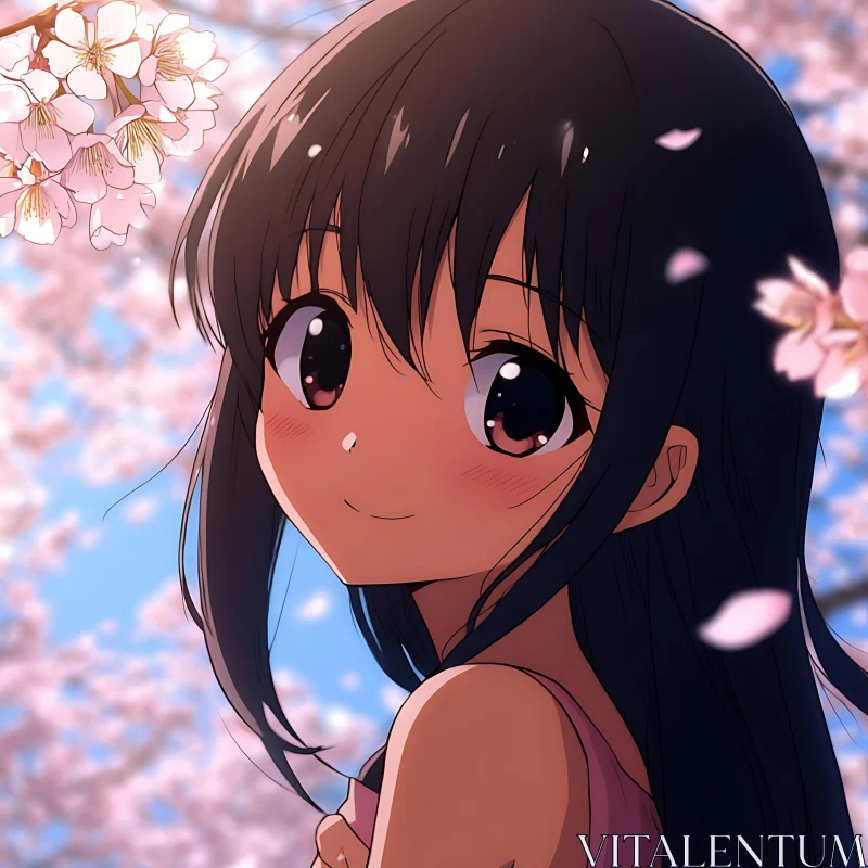 Springtime Anime Portrait AI Image