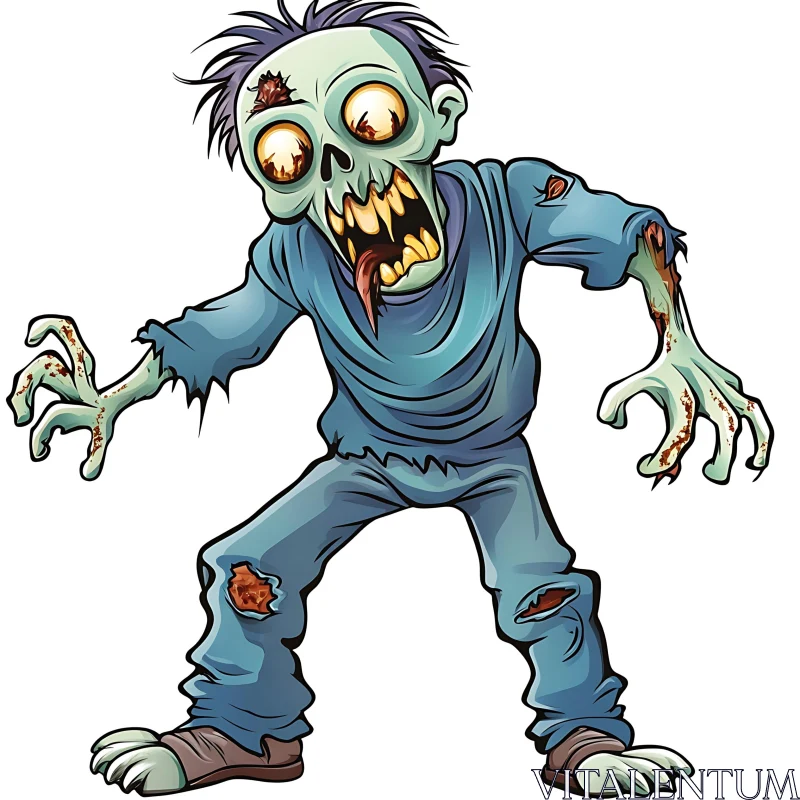 Undead Cartoon Zombie Vector Image AI Image