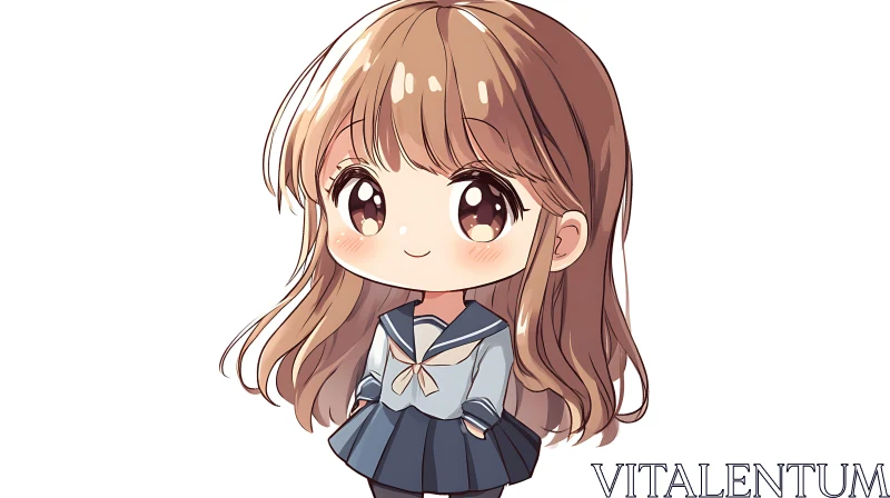 Cute Anime Chibi Art AI Image