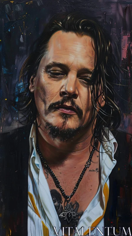 AI ART Artistic Rendering of Johnny Depp