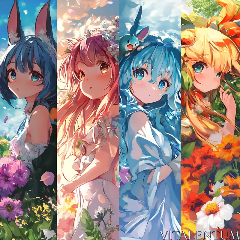 AI ART Anime Characters Amidst Nature's Beauty