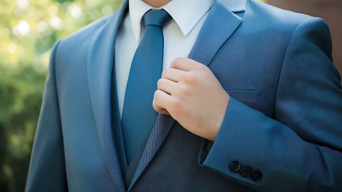 Stylish Blue Suit and Tie Ensemble