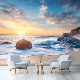 Calm Ocean View with Chairs