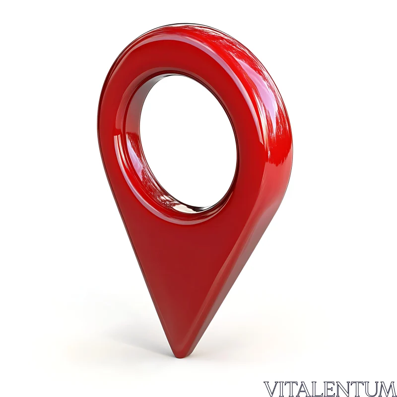 AI ART 3D Red Location Pin for Maps and Navigation