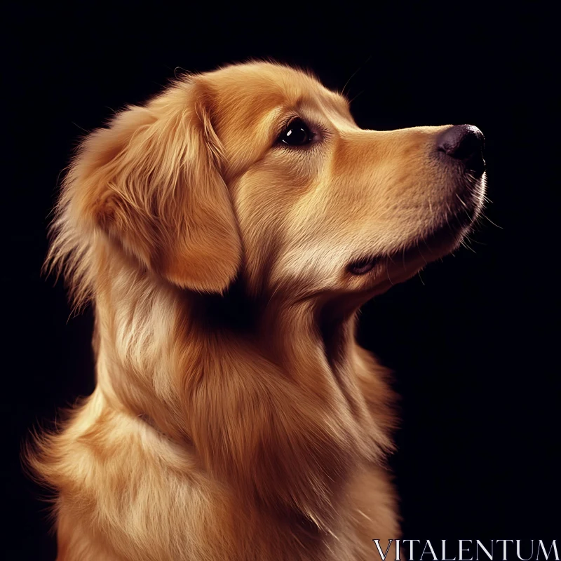 Detailed Golden Retriever Side View AI Image