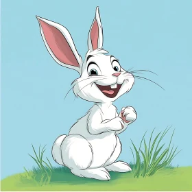 Smiling Rabbit in a Meadow