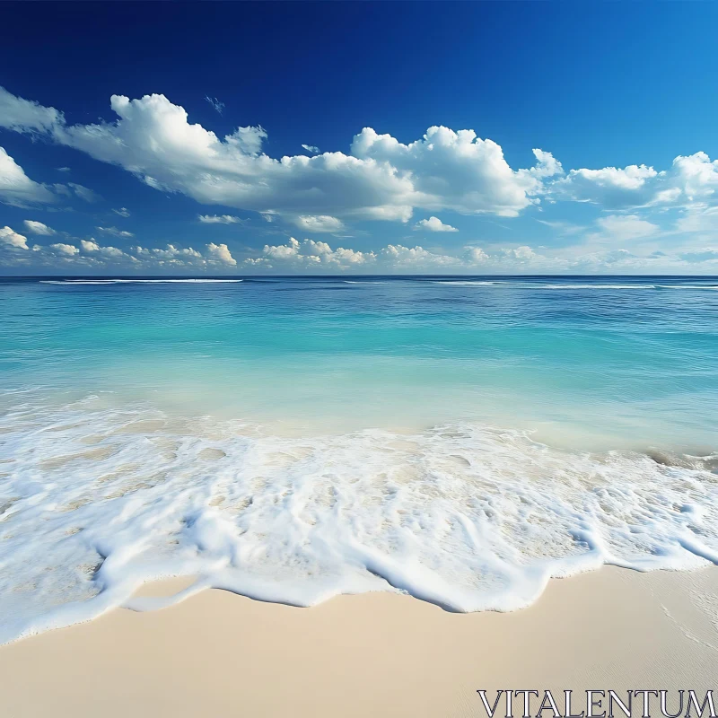 AI ART Coastal Serenity: Beach and Sky