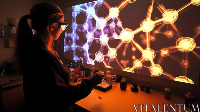 Scientist Analyzing Molecular Structure AI Image