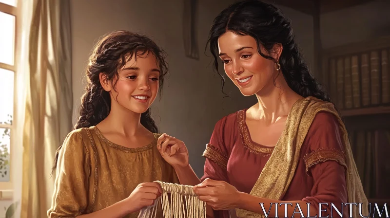 AI ART A Mother's Love: Weaving Bonds