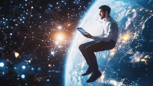 Man Connecting on Earth