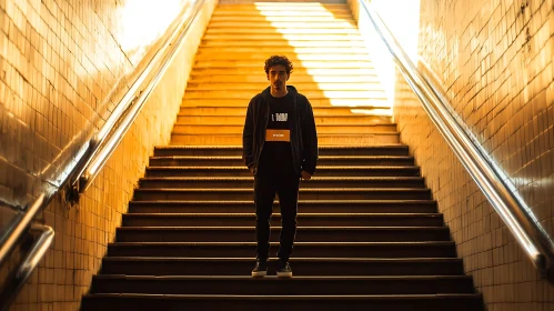 Stairway Portrait of a Man