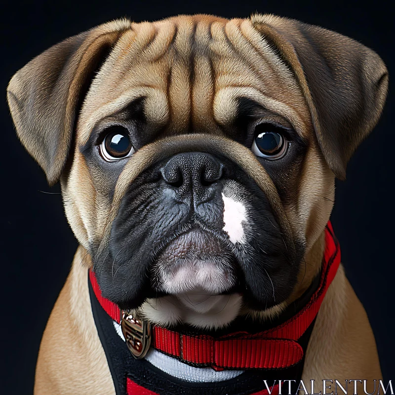 Bulldog Puppy Portrait AI Image