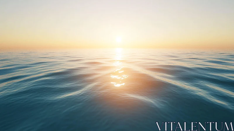 Calm Ocean Sunset View AI Image