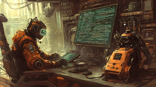 Robot Coding in a Cyberpunk Setting