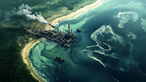 Industry Meets Nature: Coastal Aerial