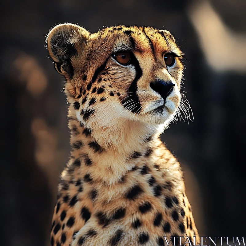 Cheetah's Gaze: A Wild Feline Portrait AI Image