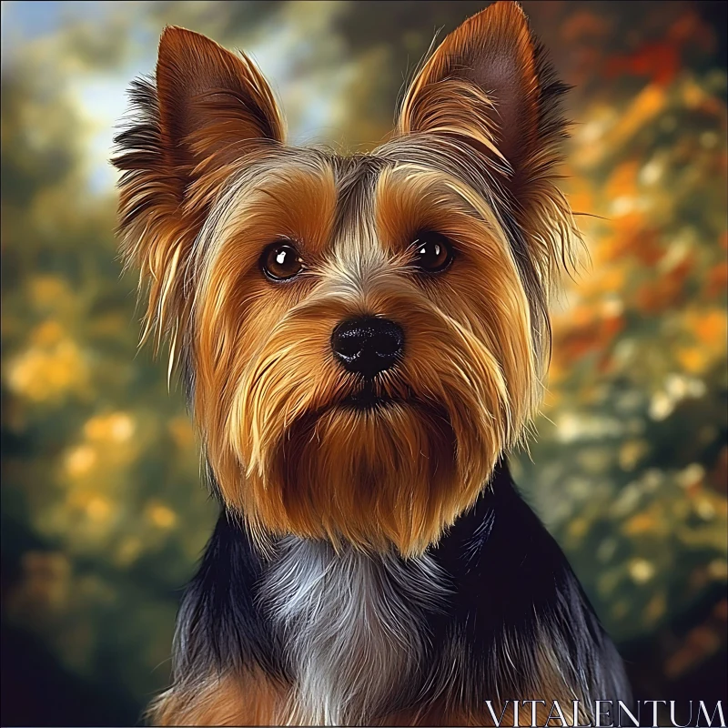 Silky Fur Dog Nature Portrait AI Image