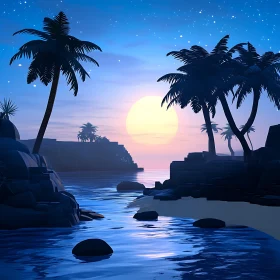 Tropical Island Sunset