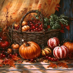 Basket of Autumn Bounty Painting