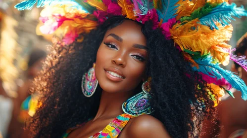 Colorful Carnival Portrait with Detailed Attire