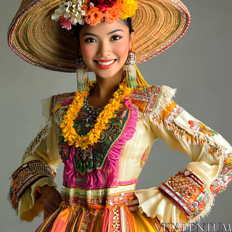 AI ART Portrait of a Woman in Colourful Costume