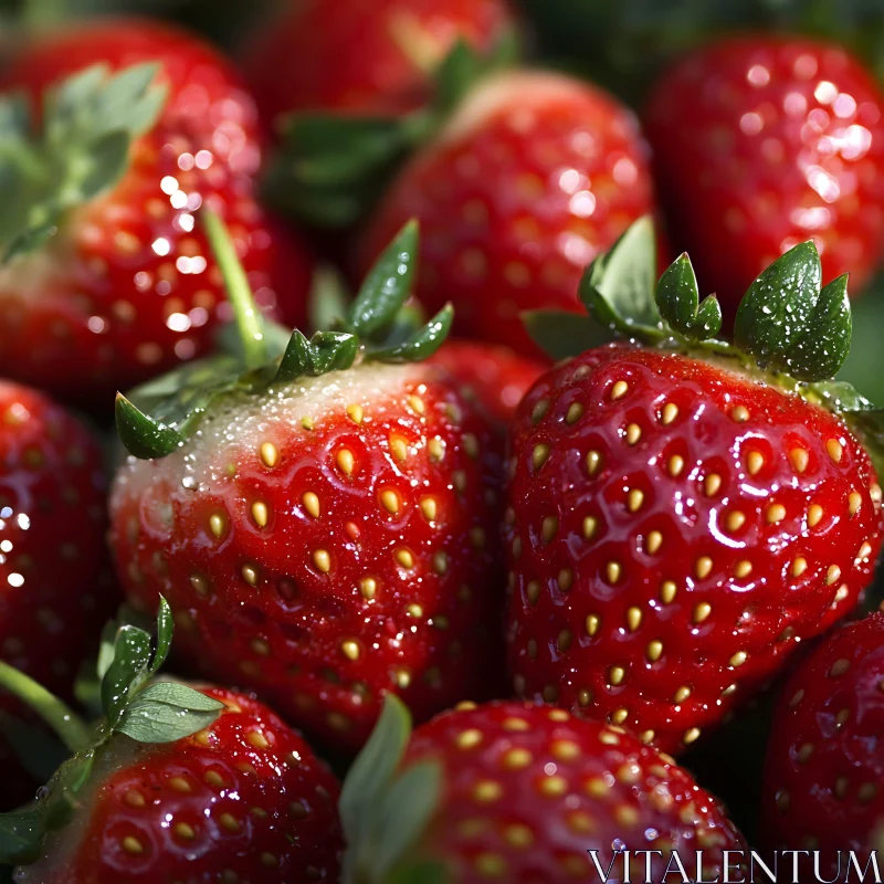 Ripe Strawberries in a Sunny Arrangement AI Image