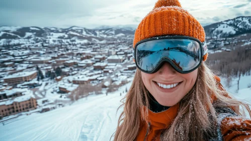 Skiing and Snow Adventure Selfie