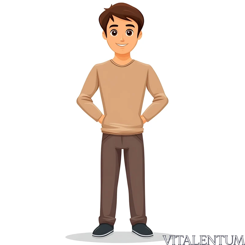 AI ART Full Body Cartoon Man Character