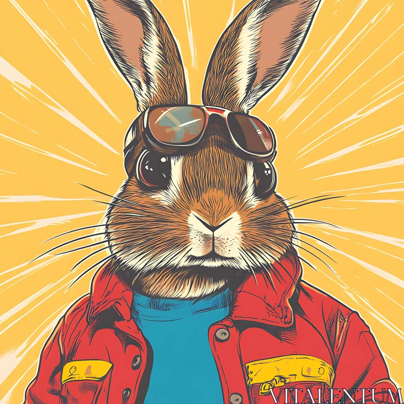 Rabbit in Jacket: A Stylish Cartoon AI Image