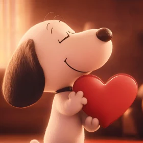 Affectionate Animated Dog with Heart