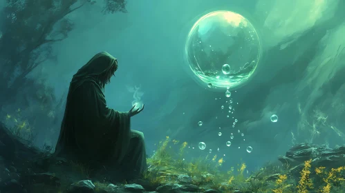 Enchanting Bubble and Wizard Scene