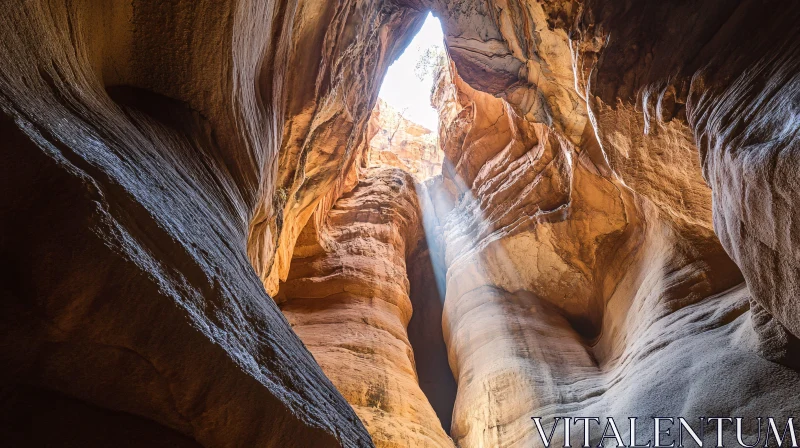 AI ART Sunlit Canyon Rock Formations