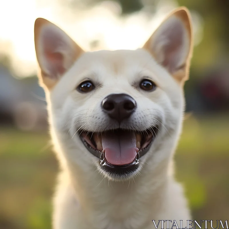 Happy Pet Dog Close-Up AI Image