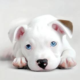 Charming Blue-Eyed Puppy Relaxing