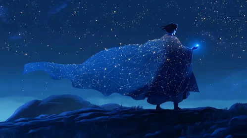 Starry Night Figure with Constellation Cape