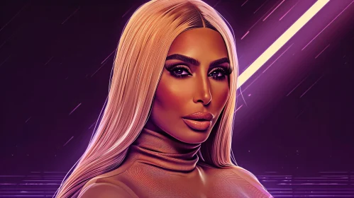 Glamorous Digital Art of Kim Kardashian